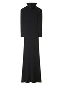 Vestido largo de cuello alto blanco roto