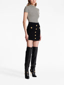 Balmain Button-detail knitted miniskirt