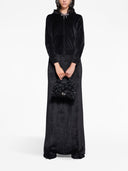 Sudadera con capucha de terciopelo con cremallera adornada con cristales Balenciaga