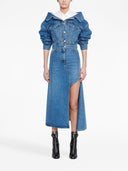 Alexander McQueen denim midi skirt