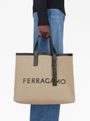 Ferragamo logo-embossed leather tote bag