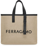 Ferragamo logo-embossed leather tote bag