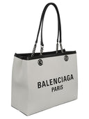 bolso tote de lona con estampado de logo Balenciaga