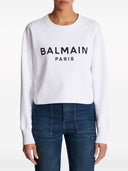 Sudadera de algodón con estampado de logo de Balmain