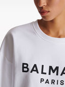 Sudadera de algodón con estampado de logo de Balmain