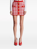 Balmain Gingham fine-knit miniskirt