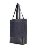 A.P.C. logo print denim tote