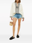 Bolso cesta de rafia con apliques de paisley Alanui