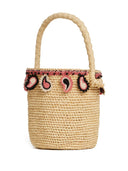 Bolso cesta de rafia con apliques de paisley Alanui