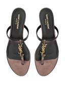 Sandalias tipo chancla de cuero Cassandre de Saint Laurent