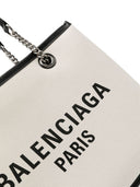 Bolsa tote de lona con estampado de logo Balenciaga