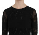 Elegant Black Silk Mini Dress with Sequins - Allure Absolue