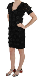 Elegant Black Sheath Silk Dress - Allure Absolue