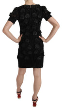 Elegant Black Sheath Silk Dress - Allure Absolue