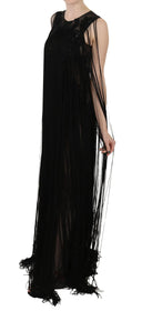 Sheer Sequined Maxi Elegance Dress - Allure Absolue
