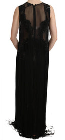 Sheer Sequined Maxi Elegance Dress - Allure Absolue