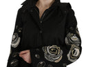 Elegant Black Beaded Parka Jacket for Women - Allure Absolue