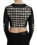 Chic Biker-Inspired Cropped Leather Jacket - Allure Absolue