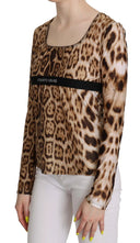 Elegant Leopard Long Sleeve Top - Allure Absolue