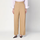 Victoria Beckham Wide beige trousers in cotton