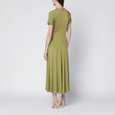 Victoria Beckham Blaire dress with gathered waist in yellowish green