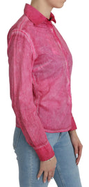 Chic Pink Cotton Polo Blouse by Ermanno Scervino - Allure Absolue