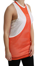 Elegant Sleeveless Cotton Tank in Orange - Allure Absolue