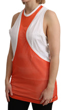 Elegant Sleeveless Cotton Tank in Orange - Allure Absolue