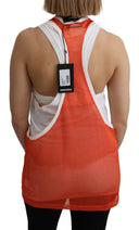 Elegant Sleeveless Cotton Tank in Orange - Allure Absolue