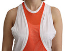 Elegant Sleeveless Cotton Tank in Orange - Allure Absolue