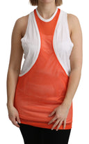 Elegant Sleeveless Cotton Tank in Orange - Allure Absolue