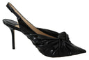 Elegant Black Leather Pointed Toe Pumps Jimmy Choo