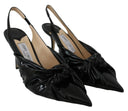 Elegant Black Leather Pointed Toe Pumps Jimmy Choo