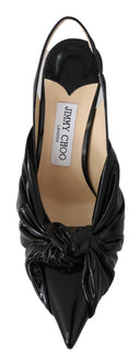 Elegant Black Leather Pointed Toe Pumps Jimmy Choo