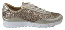 Antique Gold Glitter Leather Sneakers Jimmy Choo