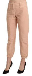 Chic Beige Cropped Cotton Pants - Allure Absolue