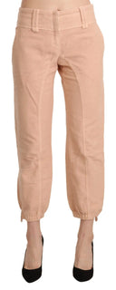 Chic Beige Cropped Cotton Pants - Allure Absolue