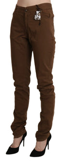 Chic High Waist Skinny Cotton Trousers - Allure Absolue