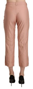Chic High Waist Cropped Cotton Trousers - Allure Absolue