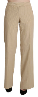 Chic Beige High-Waist Wide Leg Pants - Allure Absolue