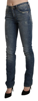 Chic Mid Waist Skinny Denim in Blue Washed - Allure Absolue