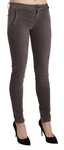 Chic Brown Low Waist Skinny Trousers - Allure Absolue