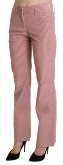 Chic Pink Mid Waist Straight Trousers - Allure Absolue