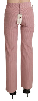 Chic Pink Mid Waist Straight Trousers - Allure Absolue