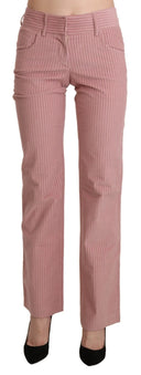 Chic Pink Mid Waist Straight Trousers - Allure Absolue