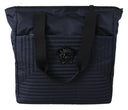 Elegant Blue Nylon Tote Bag Versace