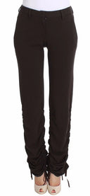 Chic Brown Casual Trousers for Sophisticated Style - Allure Absolue