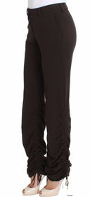 Chic Brown Casual Trousers for Sophisticated Style - Allure Absolue