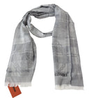 Chic Unisex Gray Wool Scarf with Logo Embroidery Missoni