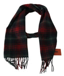 Elegant Check Wool Scarf with Logo Embroidery Missoni